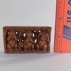Vintage Japanese Boxwood Netsuke Signed Carved 3 Wise Squirrels Monkeys Cats Fox