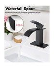 Midanya Bathroom Faucet With Waterfall Spout  Single Hole Or 3-hole Deck Moun   