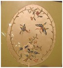 Pair Early 19th Century Chinese Embroidered Fans  handscreens  With Gold Thread