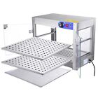 2 Tier 3 Food Warmer Stainless Steel tier Pizza Food Display Cabinet Heater Case
