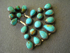 Southwestern Petit Point   Snake Eye Turquoise Cluster 925 Silver Post Earrings