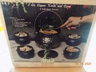 Vintage Mccoy Hammered Copper Bean Pot W lid   4 Matching Bowls - New