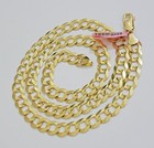 Real 14k Gold Necklace Cuban Curb Link Chain Mens 10mm 20  - 30 Inch Solid 14kt