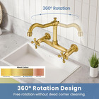Antique Brass Wall Mounted Kitchen Faucet utility Sink Faucet