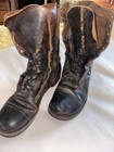 Us Army Ww2 Original Issue Brown Black Leather  Boots Zipper Slipknot Rubber