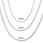 Men women s 925 Sterling Silver Tarnish-free Italian Snake Chain Necklace 16-24