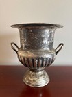 Vintage Trophy Silver Plated Champagne Ice Bucket Pedestal Wine Chiller W Lid