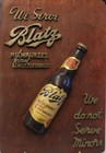 Metal Script From Blatz Bar Sign Milwaukee s First Bottled Beer Brew Vintage  