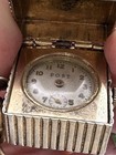 Antique Rare Unique Post Watch In Box Brass Tone Double Link Chain 1900   s As Is