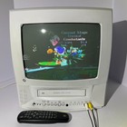 Ge 13  Crt Tv And Vhs Model 13tvr72 White Carrying Handles Swivel Stand Remote