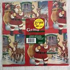 Vintage Hallmark   Cleo Christmas Gift Wrap Lot Of 3 Sweater Santa Made In Usa