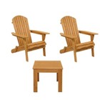 3pcs Folding Wooden Adirondack Chairs Table Outdoor Patio Furniture Lounge Seat