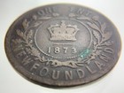1873 Newfoundland Canada One Cent Large Penny Km 1 Circulated Coin Gg411