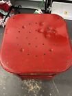 1940   s Industrial Red Metal Stool- Weathered And Distressed   h 