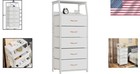 5-drawer Vertical Dresser With Rustic White Finish - Ideal For Bedroom   Nursery