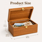 Wooden Keepsake Box  Acacia Storage Memory Box With Hinged Lid   Decorative Stor