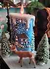 Rare 13  Light Up Candle By Border City Ceramics hand Painted