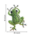 Green Crystal Frog Brooch Gold Rhinestone Animal Pin Fashion Jewelry Gift