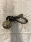Brass Sleigh Bell  Swedish Style Bell - Christmas Bells - Vtg - Leather Strap