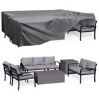 6 Pc Outdoor Patio Furniture Set With 2 Storage Boxes Table Metal Sectional Set