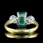 Art Deco 3 70 Ct Natural Emerald Antique Vintage Wedding Ring 14k Yellow Gold Fn