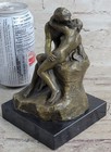 Artistic Expression Signed Rodin Kiss Romance Love Bronze Sculpture Statue Decor