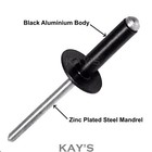 3 2mm 4 0mm 4 8mm Black Pop Rivets Large Flange Dome Head Aluminium And Steel