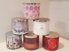 Lot Of 6 Bath And Body Works 3 Wick Empty Jars With Lids 