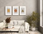 Set Of 3 Wall Art Decor Geometric Wall Framed Canvas Print For Home Decoration