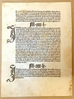 Saxon Chronical  Printed 1492  Single Leaf  Incunabula