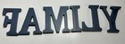 Cutout Sign Family Letter Wooden Wall Art Decor Wood Word Blue Painted Country