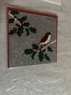 Papyrus Lot Of 6 Christmas Holiday Cards  Sparkle Embellished 3d Wreath  Pretty