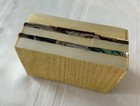 Vintage Superb Mop Mother Of Pearl And Abalone Hinged Trinket Box  3-1 2x1-3 4   
