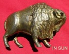 Fine Antique Decorator Cast Iron Figural Buffalo Childs Coin Bank   Decorator