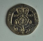 2000 Uk 20 Pence  Elizabeth Ii  Rose