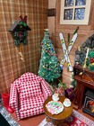 Ooak Handcrafted Christmas Ski Cabin Diorama With Lit Fireplace 1 12 Scale