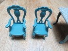 Aizulhomey Table And Chair Teal Green Set  Miniature  Fits Maileg Mice