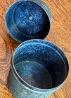 Vintage Asian Metal Lidded 5 5  Container     Tea Caddy Or Incense Box