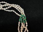 Vintage Freshwater Pearl Layered Necklace W  14k Gold Clasp   Beads 54 5g Ds30
