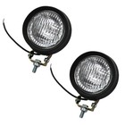 2 Pack 12 Volt 5  Round Halogen Work Lights For Tractors Sealed 55 Watt Bulb