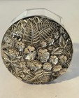 Antique Sterling Silver Paneled Glass Powder Jar Art Nouveau Hennegen Bates Co