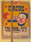 Hunts Circus Lake Carmel Ny  Clown 28  X 22  Rare Show Poster Vibrant 