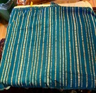 Vintage Guatemalan Ikat  corte jaspe   Handwoven On Treadle Loom  Teal Wool