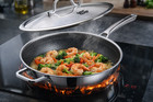 12  Hybrid Stainless Steel Nonstick Wok Pan W lid Induction Stir Fry Hexclad
