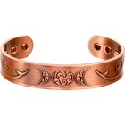 Antiqued Magnetic Copper Bracelet With Triple Moon Design 