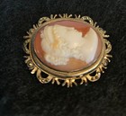 Antique Carved Shell Cameo Pendant Italy 800 Fine Silver Marcasite