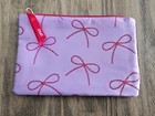 2 X Ipsy December 2025 Makeup Cosmetic Bag Purple With Bedazzled Red Bows Ribbon