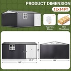 12x14 Ft Outdoor Metal Storage Shed With Window lockable Metal Garden Tool Shed