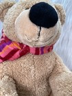 Dan Dee Brown Teddy Bear Big Nose Cuddly Plush Winter Holiday Scarf Pink Red
