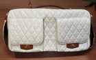 Luxury Quilted Pet Carrier Small Dog Cat Pet Airline Approved White Travel Bag